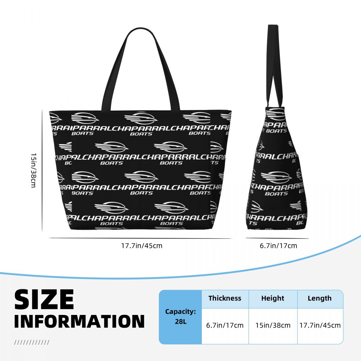 กระเป๋าโท้ทชายหาดลายโลโก้ Chap - Tote Bag Beach บทวิจารณ์และราคา