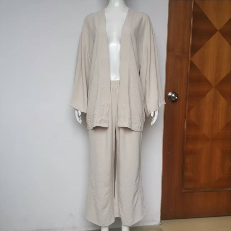 ชุดสูทกางเกงผ้าลินิน2ชิ้นสำหรั - Linen Pant Wide บทวิจารณ์และราคา