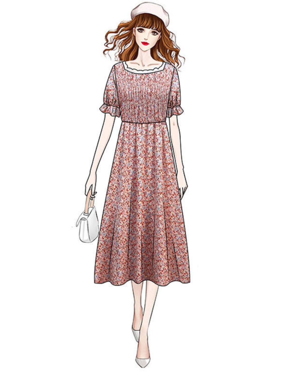 เดรสผู้หญิงสไตล์ใหม่สำหรับฤดูร - Midi Skirt Floral บทวิจารณ์และราคา
