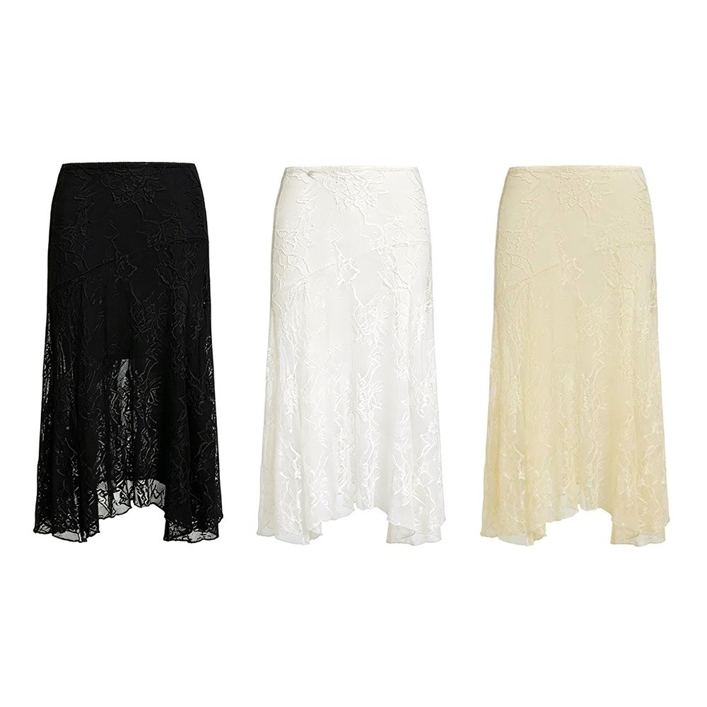 ชุดเดรสชายหาดลูกไม้สีทึบ ดีไซน - Midi Skirt Floral บทวิจารณ์และราคา