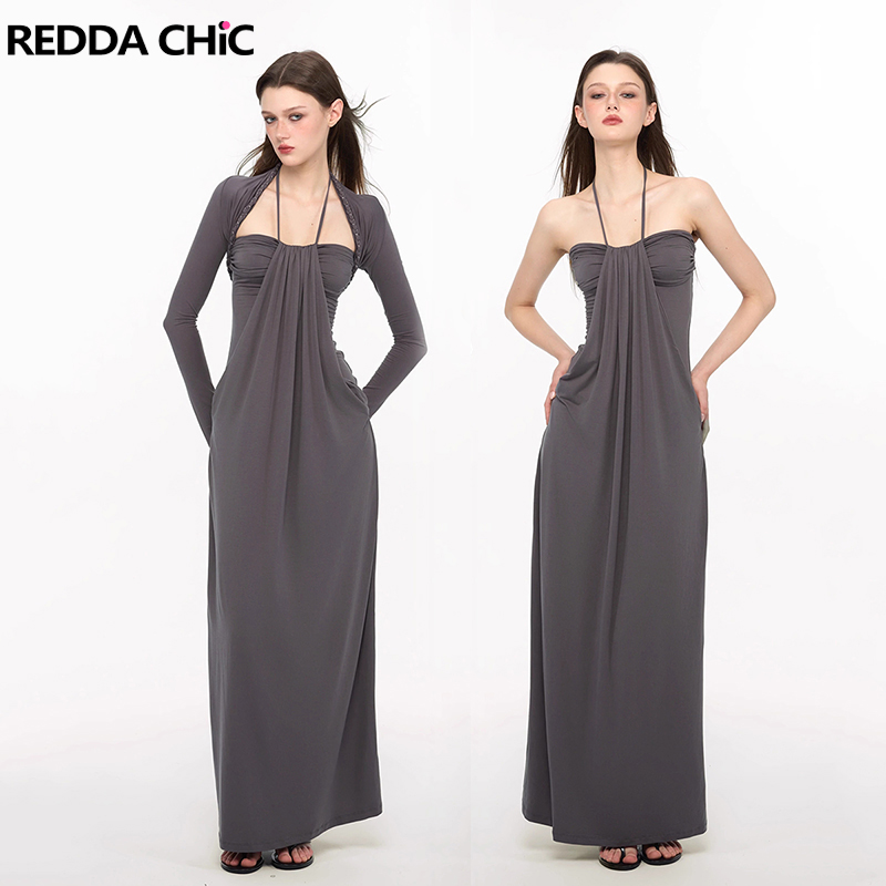 ชุดเดรสยาวทรงครอปแบบถักเปียสุด - Maxi Dress Halter บทวิจารณ์และราคา