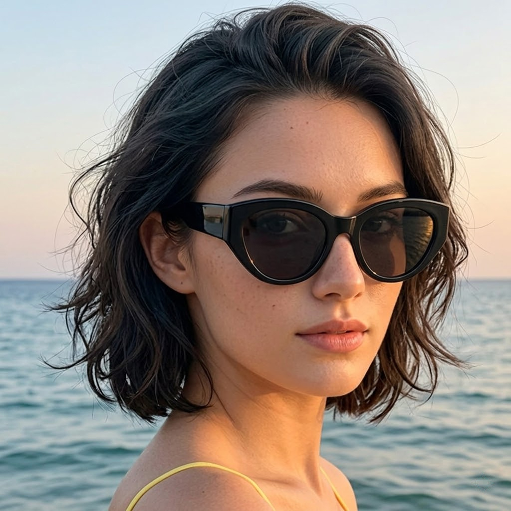 แว่นกันแดดโพลาไรซ์ทรงแคทอายสำห - Sunglasses Cat Eye บทวิจารณ์และราคา