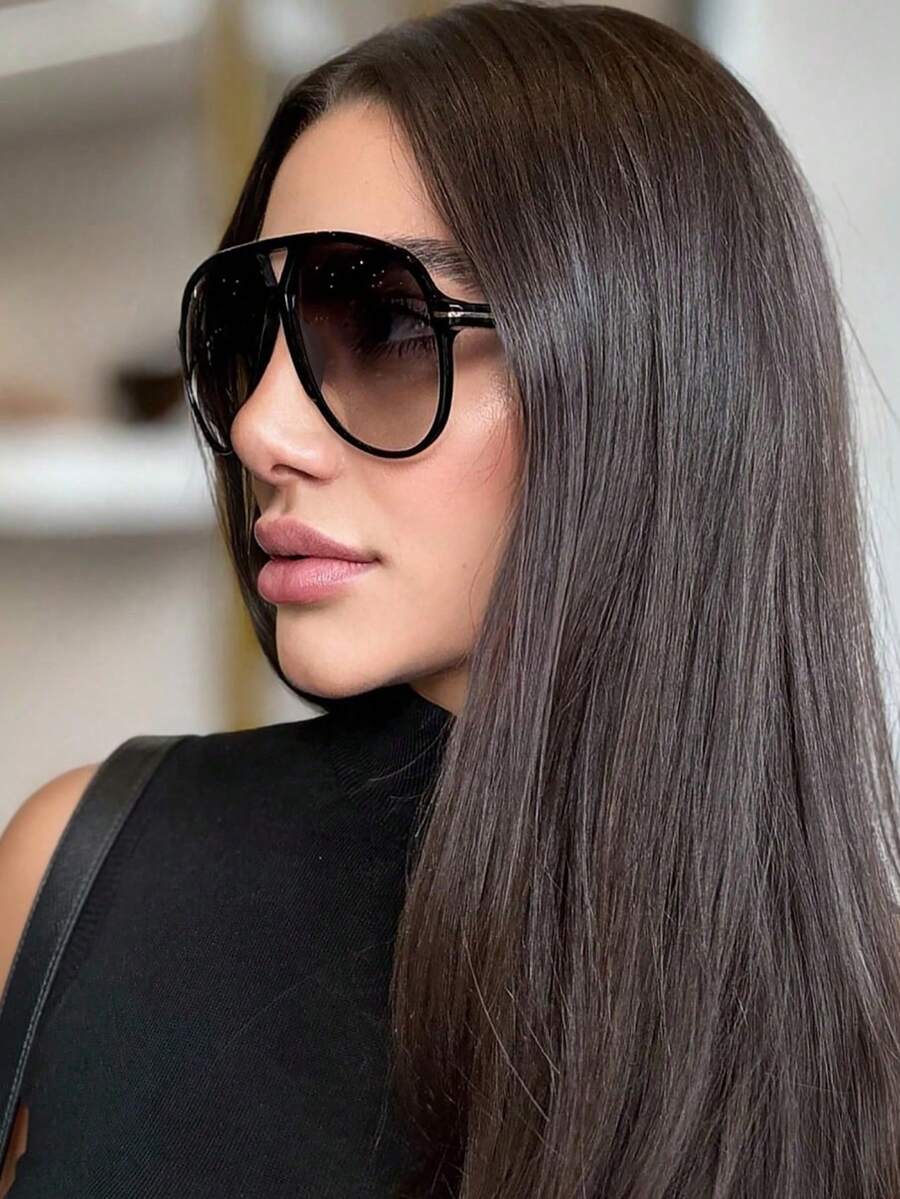แว่นตาแฟชั่นทรงใหญ่แบบสองบริดจ - Sunglasses Cat Eye บทวิจารณ์และราคา