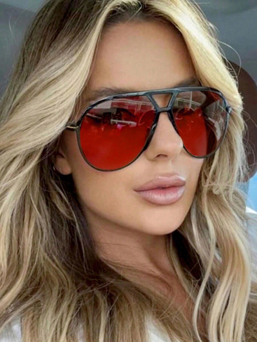 แว่นตาแฟชั่นทรงใหญ่แบบสองบริดจ - Sunglasses Cat Eye บทวิจารณ์และราคา
