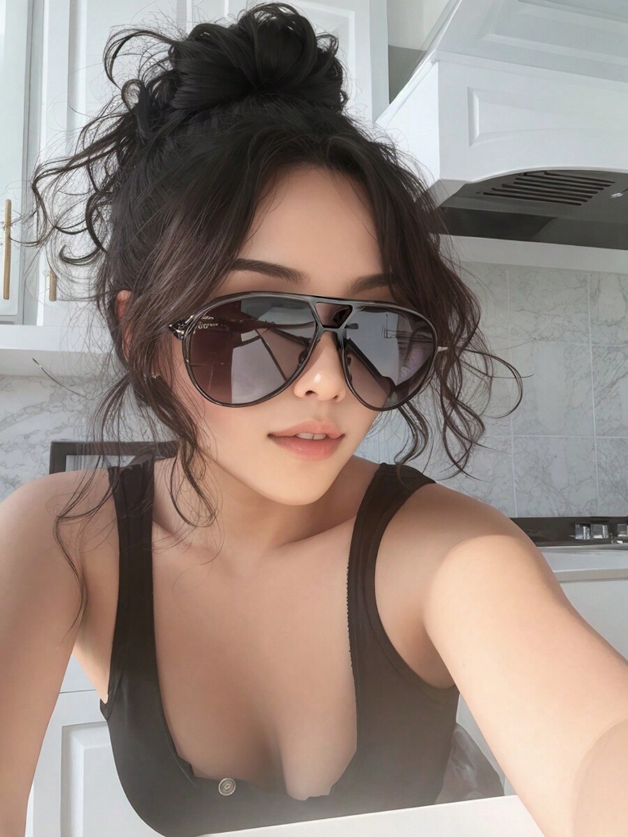 แว่นตาแฟชั่นทรงใหญ่แบบสองบริดจ - Sunglasses Cat Eye บทวิจารณ์และราคา